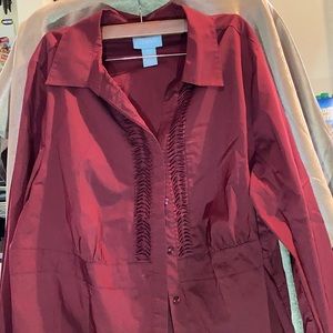 EUC Liz & Me Blouse maroon